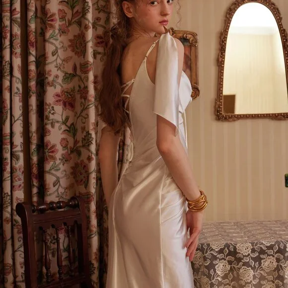 Ivory Satin Lace Up Corset Midi Dress - threedaughtersproperties.com Ivory Satin Lace Up Corset Midi Dress - threedaughtersproperties.com